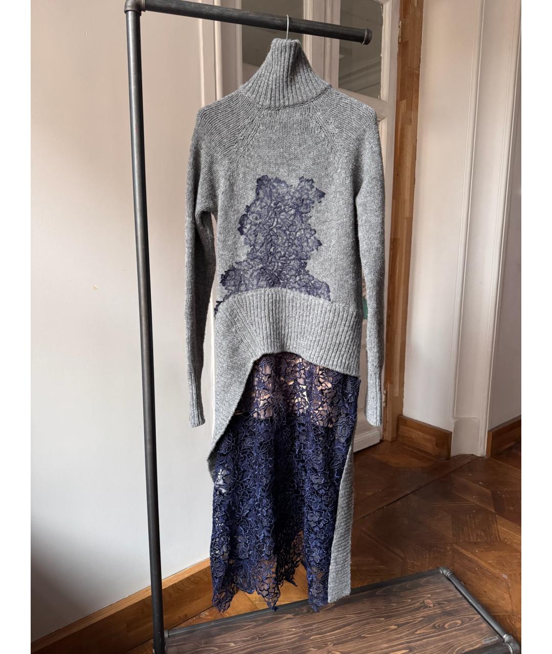 ACNE STUDIOS Серое шерстяное повседневное платье, фото 2