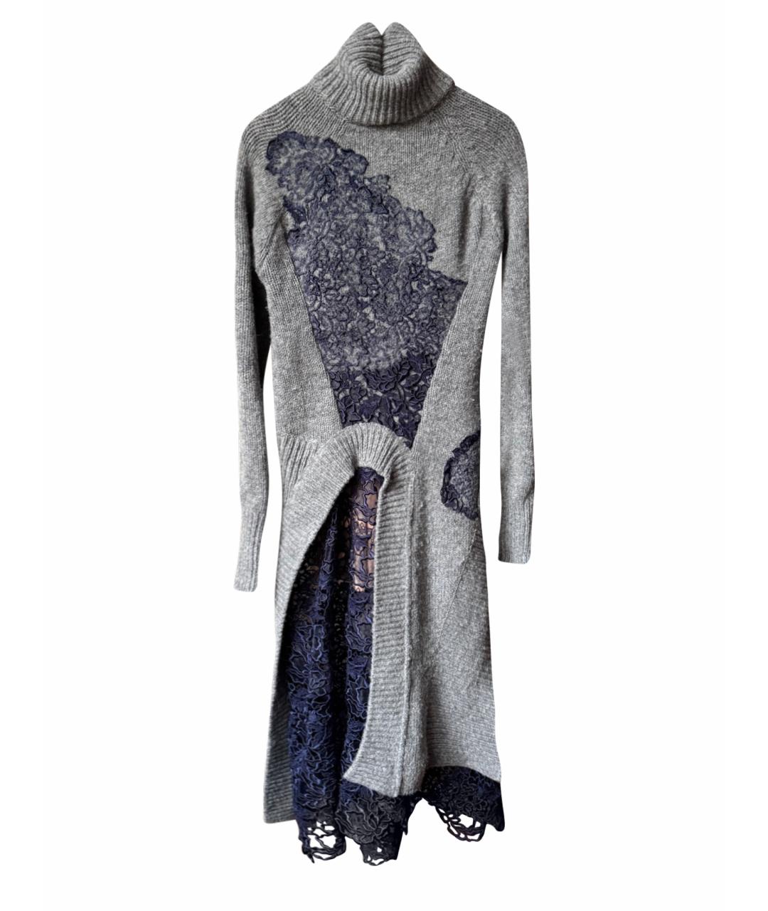 ACNE STUDIOS Серое шерстяное повседневное платье, фото 1