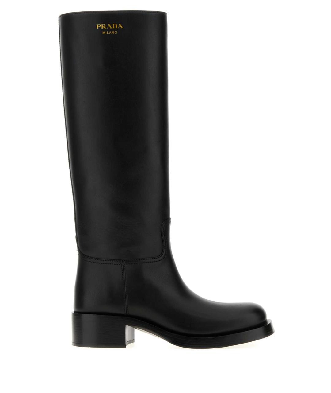PRADA Черные кожаные сапоги, фото 1