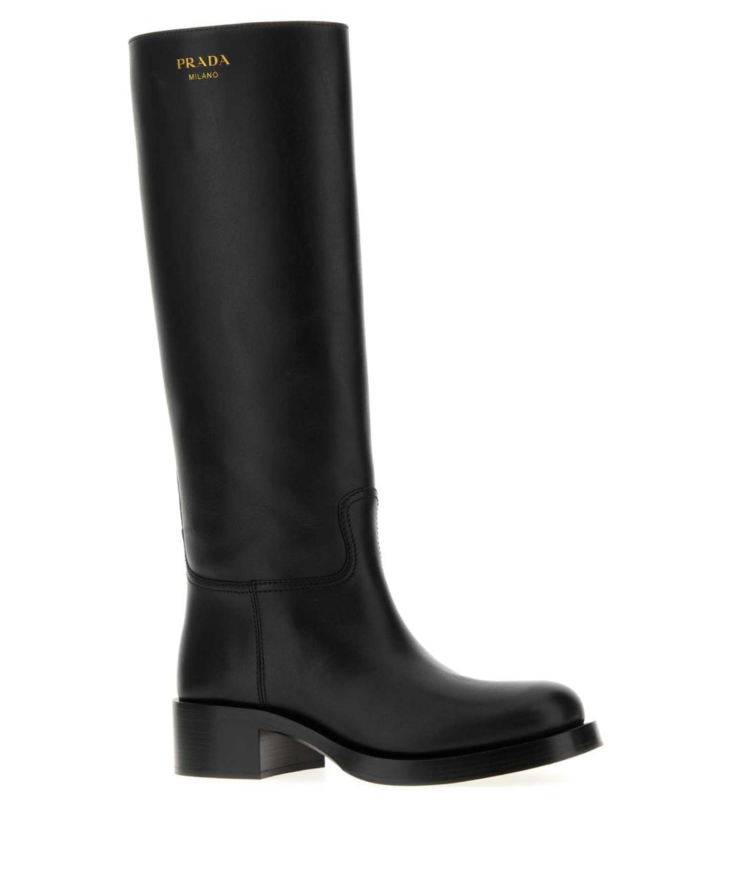 PRADA Черные кожаные сапоги, фото 2