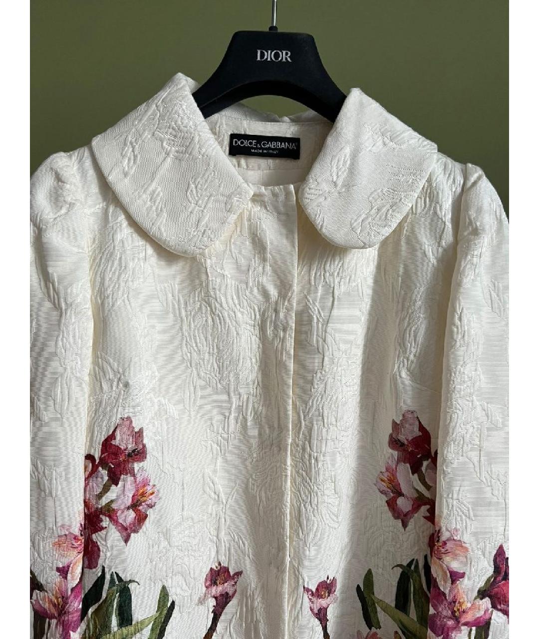 DOLCE&GABBANA Белое хлопковое пальто, фото 2