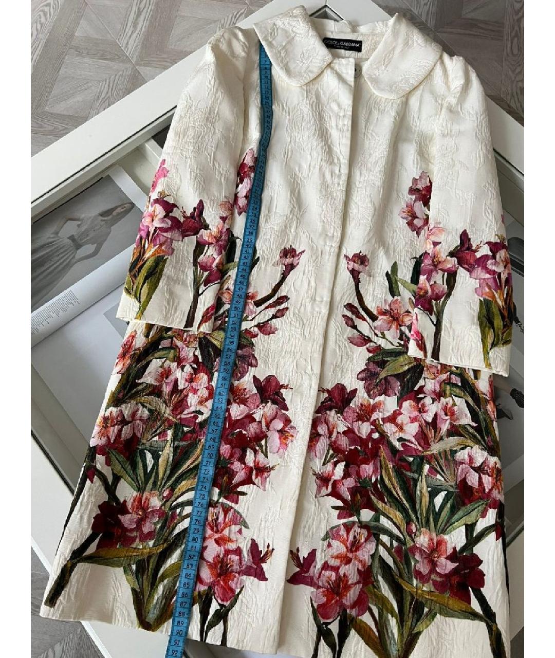 DOLCE&GABBANA Белое хлопковое пальто, фото 7