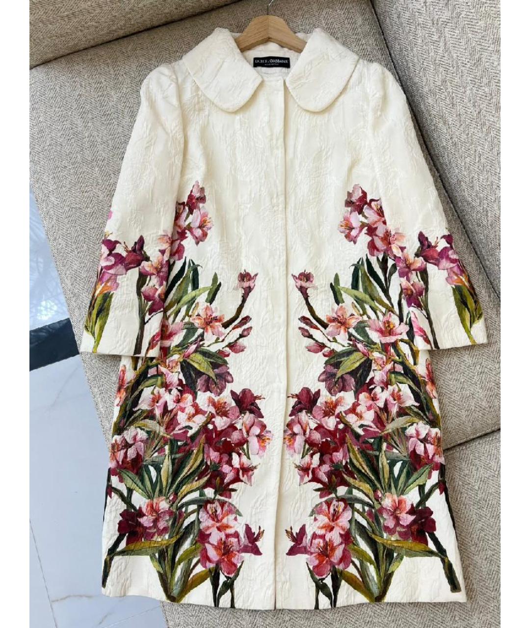 DOLCE&GABBANA Белое хлопковое пальто, фото 10