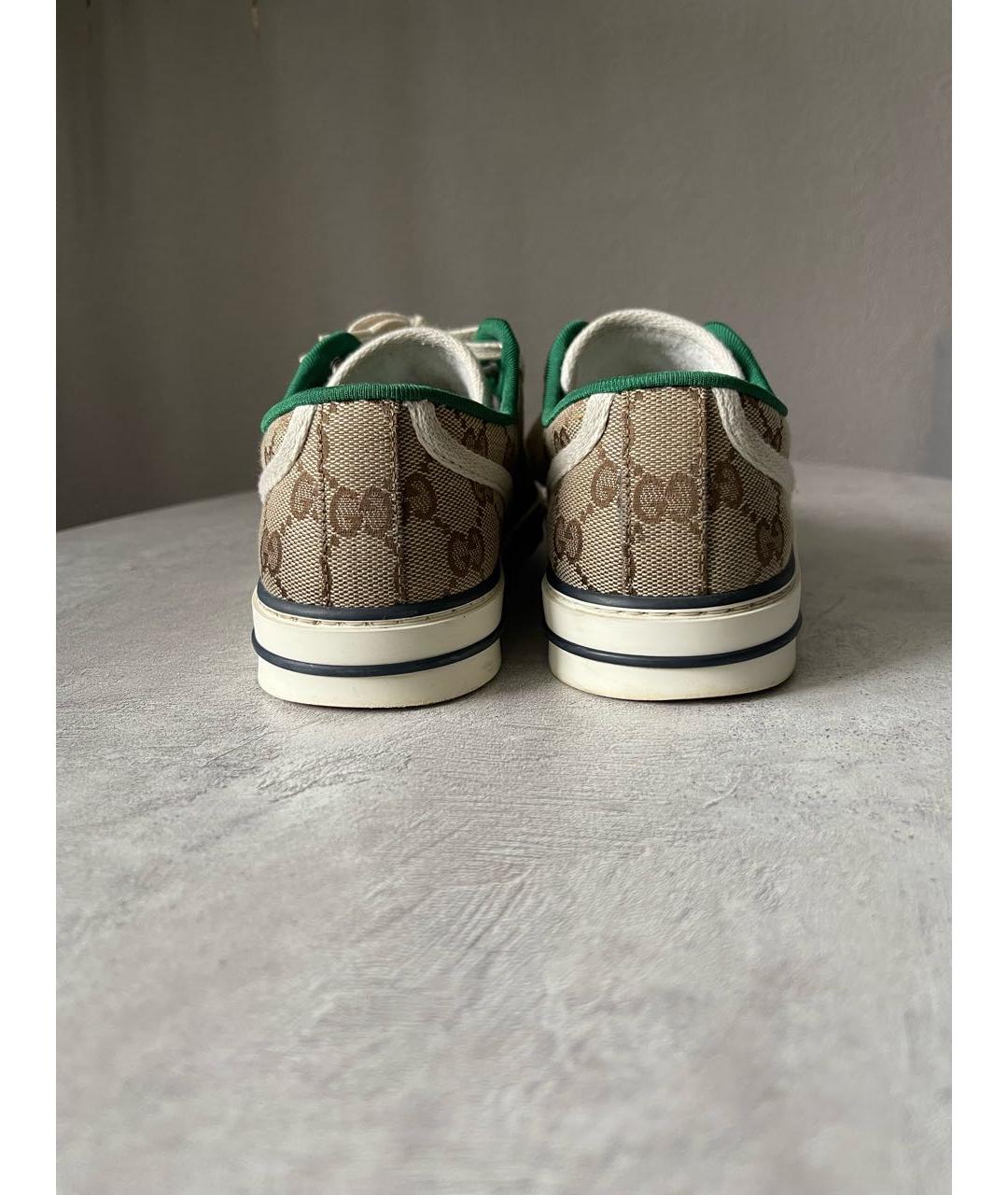 GUCCI Бежевые текстильные кеды, фото 3