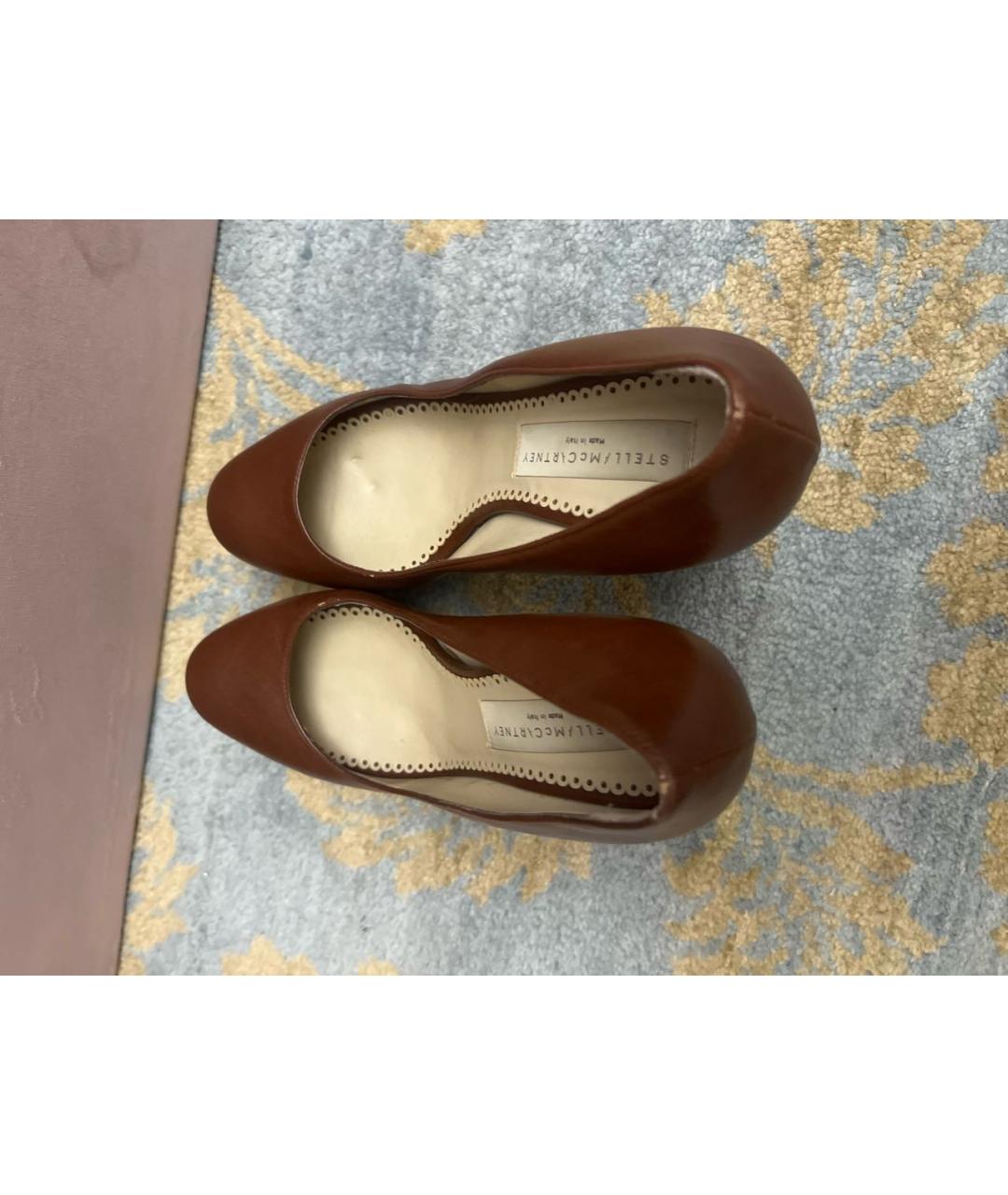 STELLA MCCARTNEY Коричневые кожаные туфли, фото 3