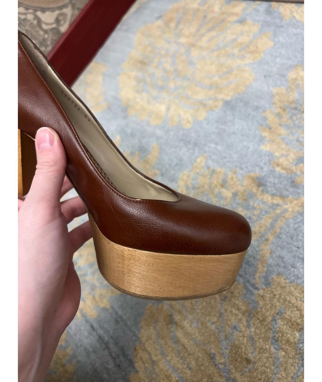 STELLA MCCARTNEY Коричневые кожаные туфли, фото 6