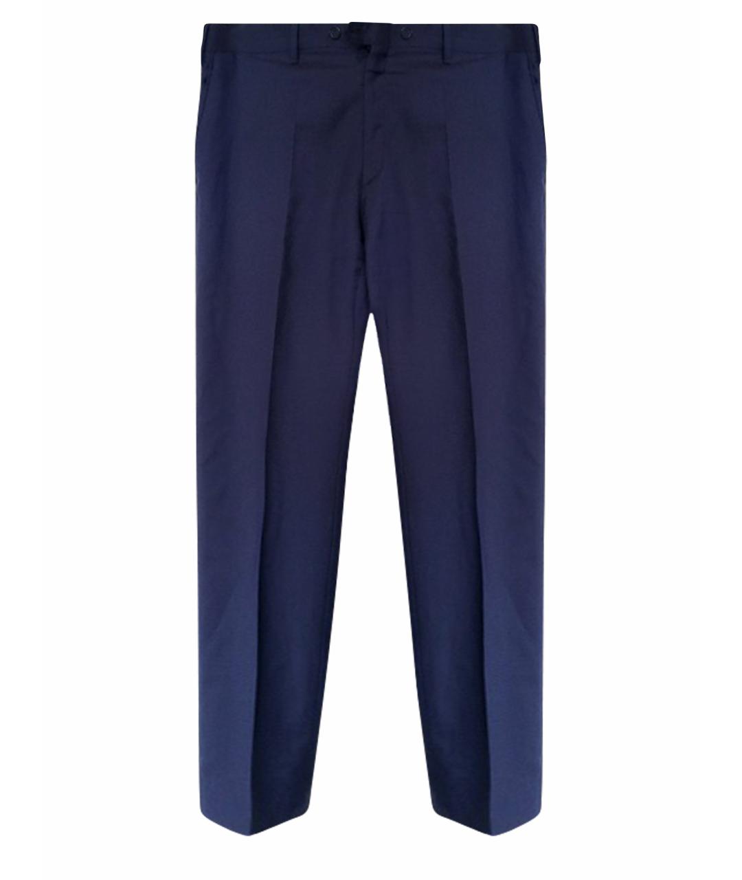 BRIONI Темно-синие хлопковые классические брюки, фото 1