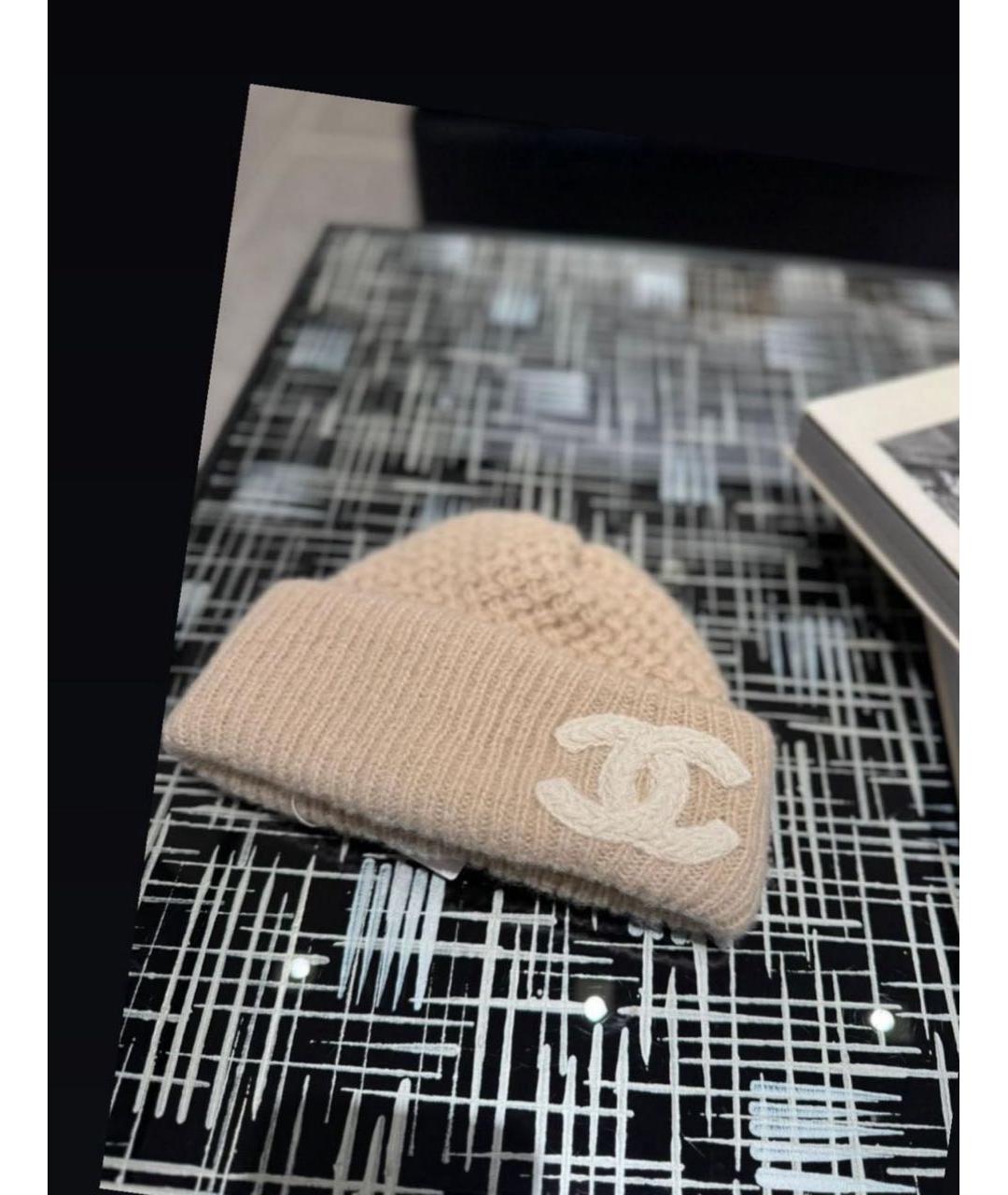 CHANEL Бежевая кашемировая шапка, фото 3