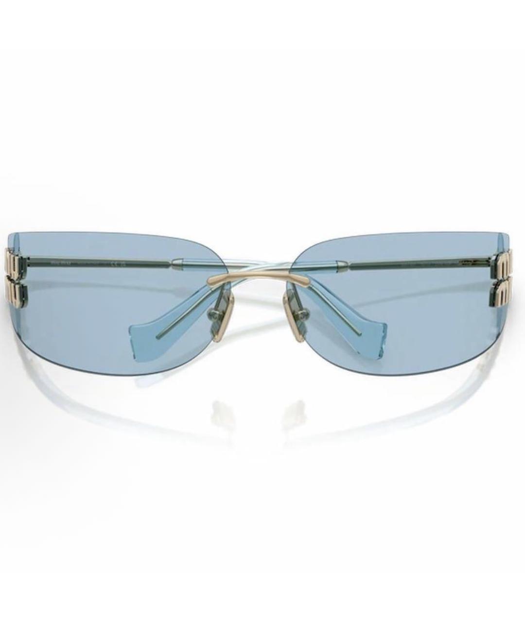 MIU MIU Золотые металлические солнцезащитные очки, фото 1