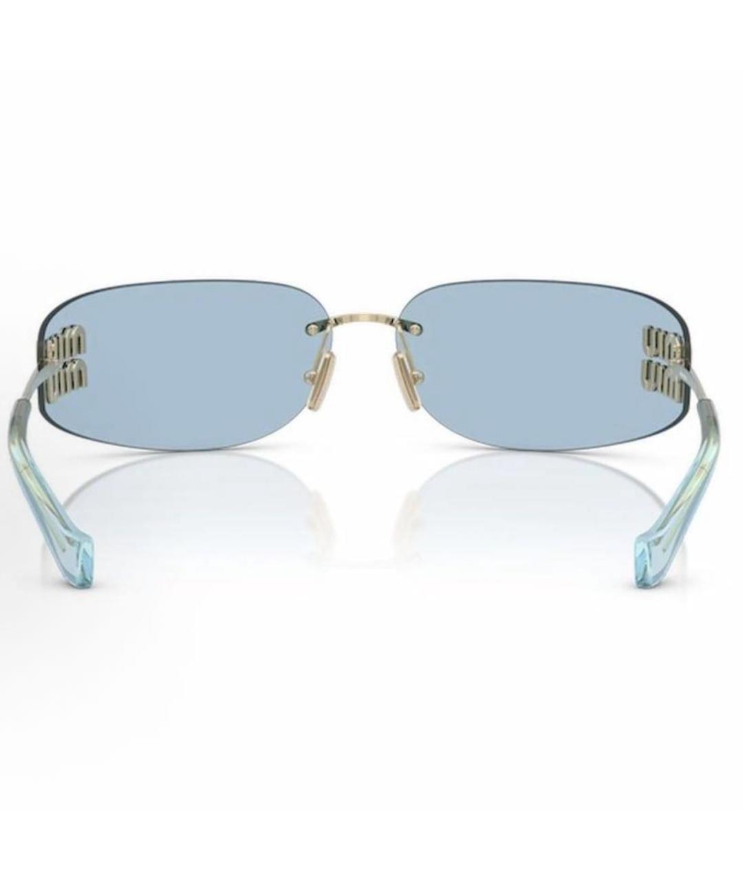 MIU MIU Золотые металлические солнцезащитные очки, фото 3