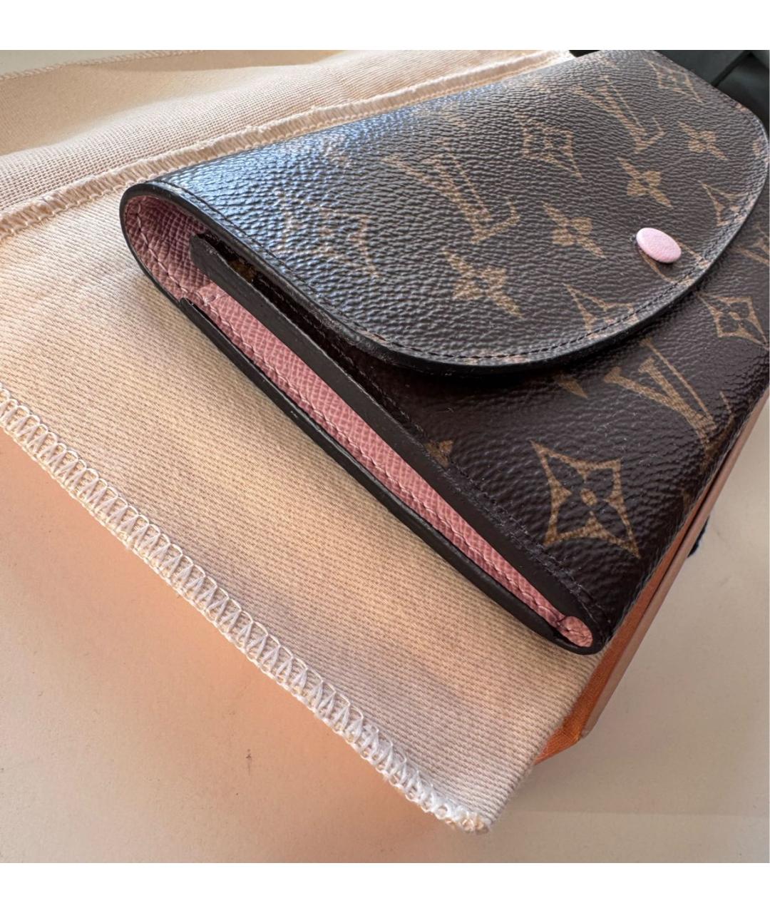 LOUIS VUITTON Коричневый кожаный кошелек, фото 6