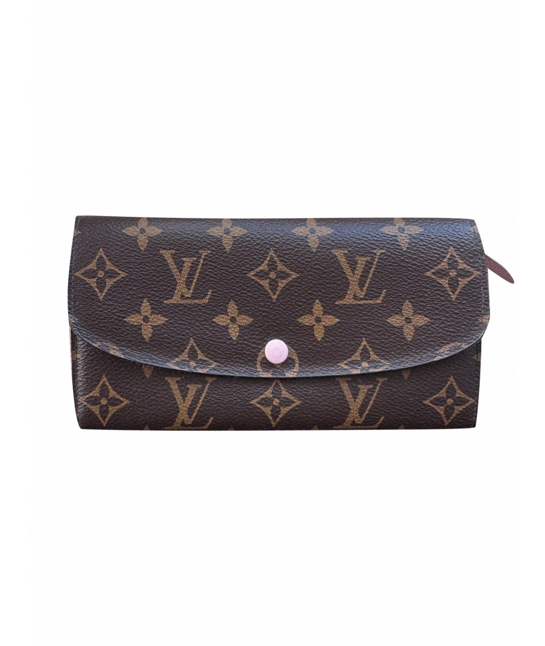 LOUIS VUITTON Коричневый кожаный кошелек, фото 1