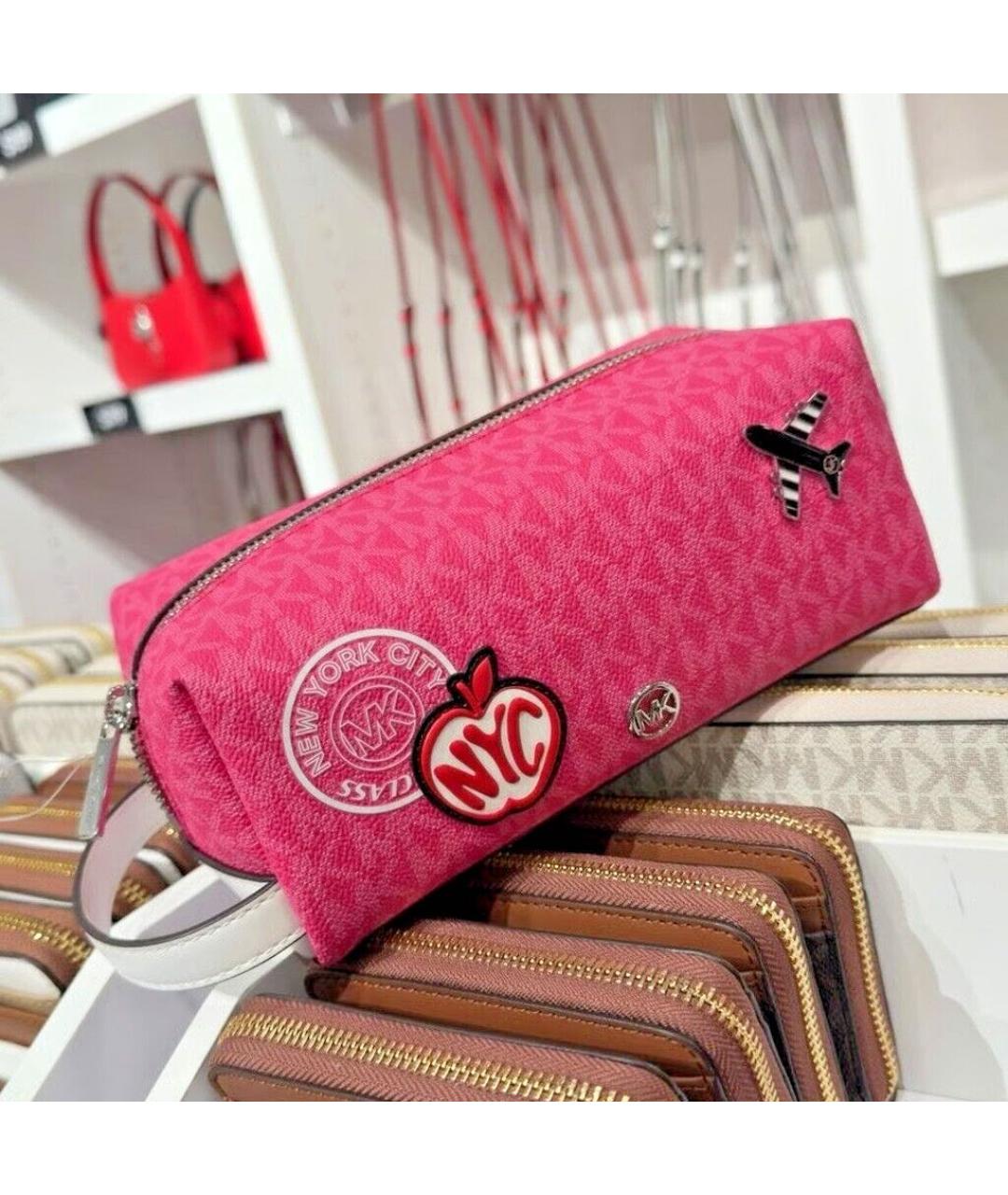 MICHAEL KORS Фуксия косметичка из искусственной кожи, фото 2