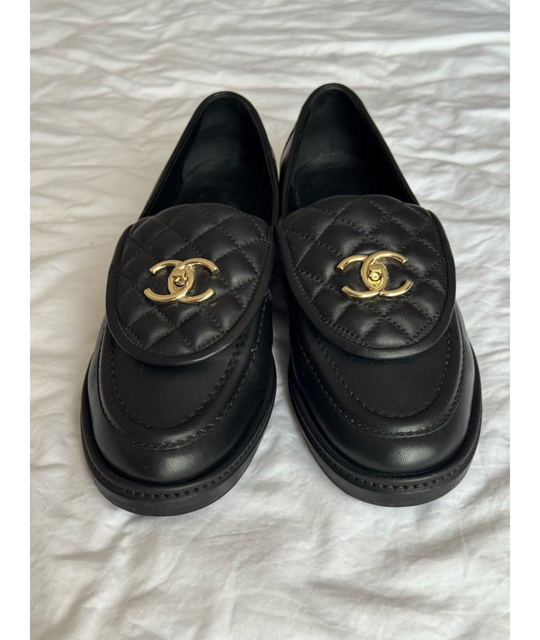 CHANEL Черные кожаные лоферы, фото 2