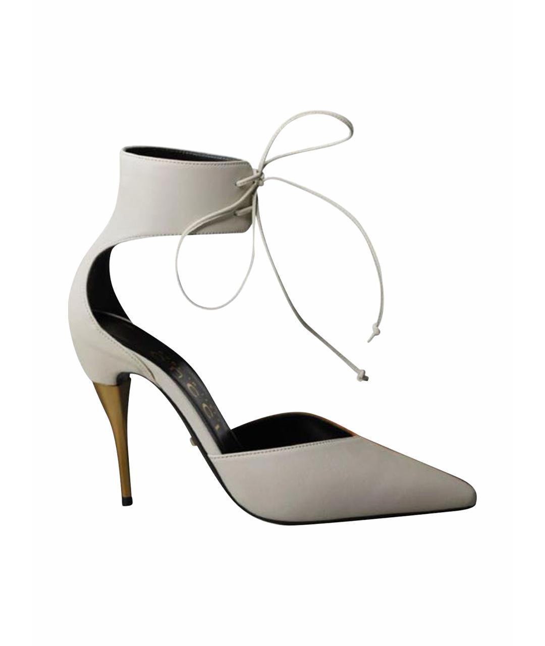 GUCCI Бежевые кожаные туфли, фото 1