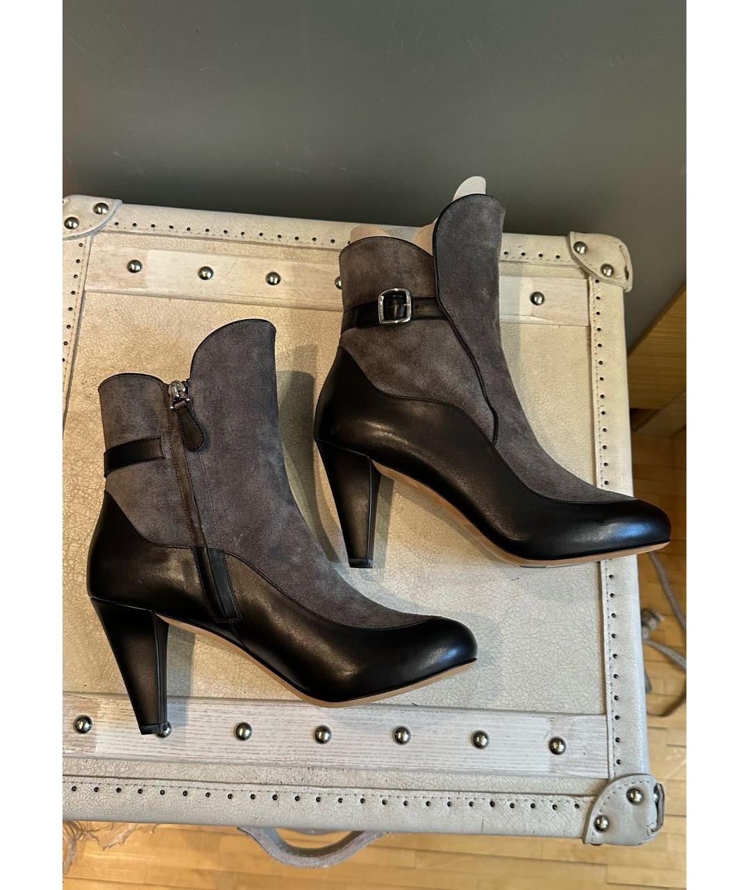 BALLY Антрацитовые замшевые ботильоны, фото 4