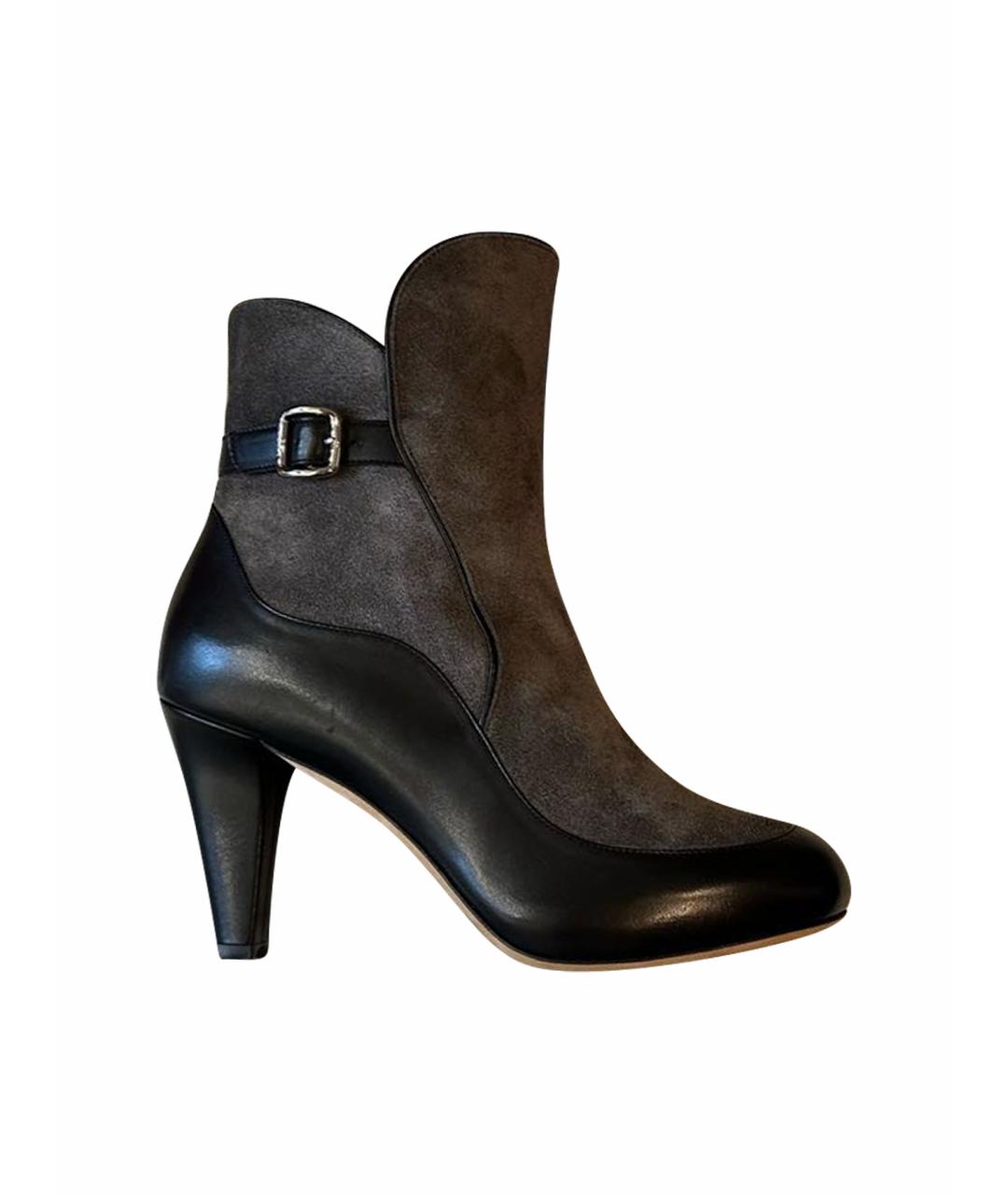 BALLY Антрацитовые замшевые ботильоны, фото 1