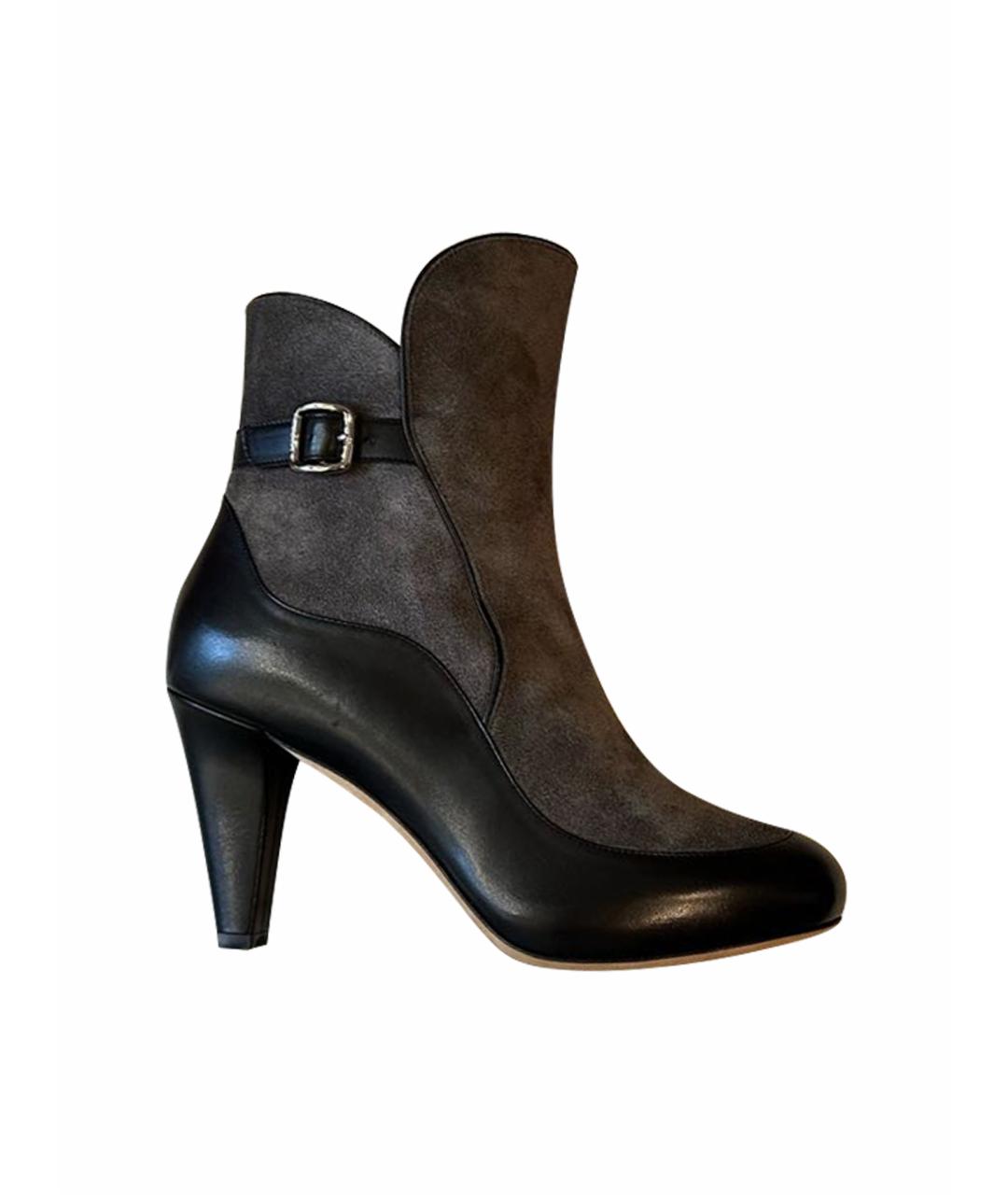 BALLY Антрацитовые замшевые ботильоны, фото 7