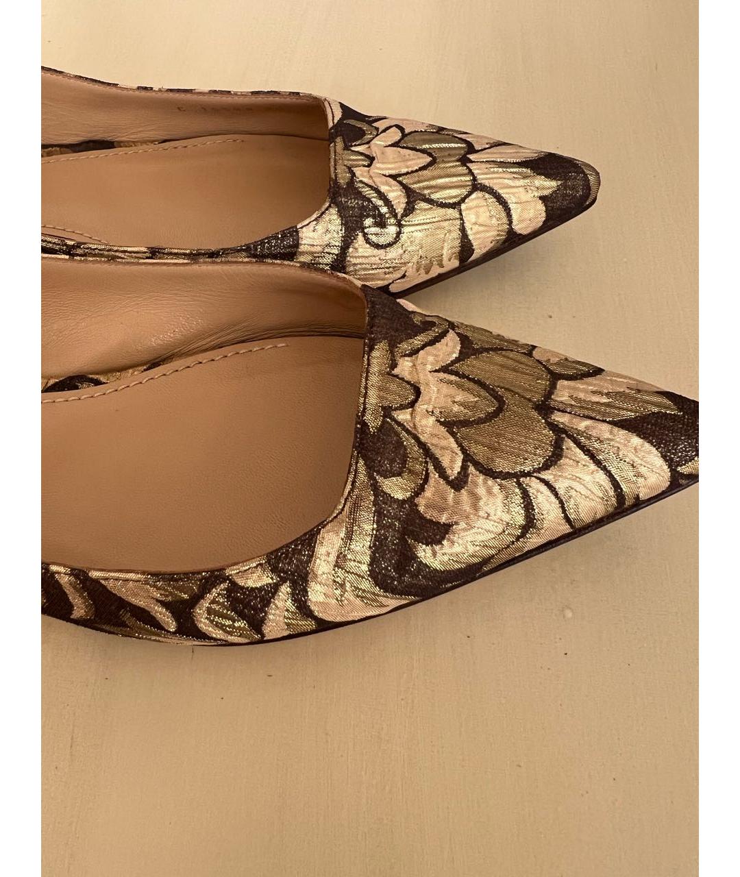 DOLCE&GABBANA Золотые текстильные мюли, фото 8