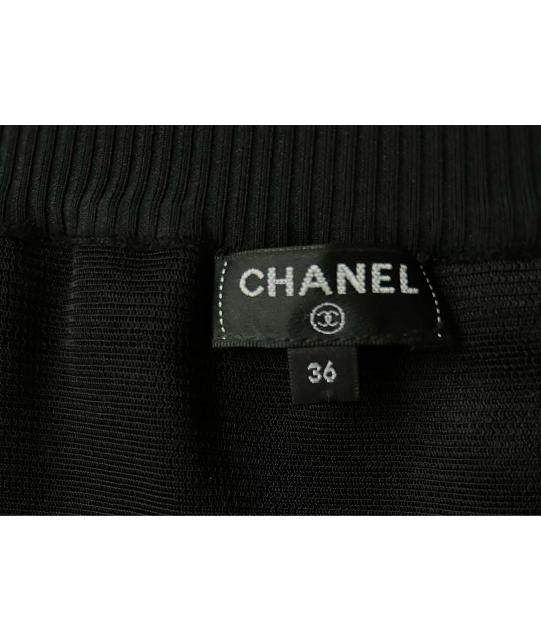 CHANEL Черная синтетическая юбка миди, фото 4