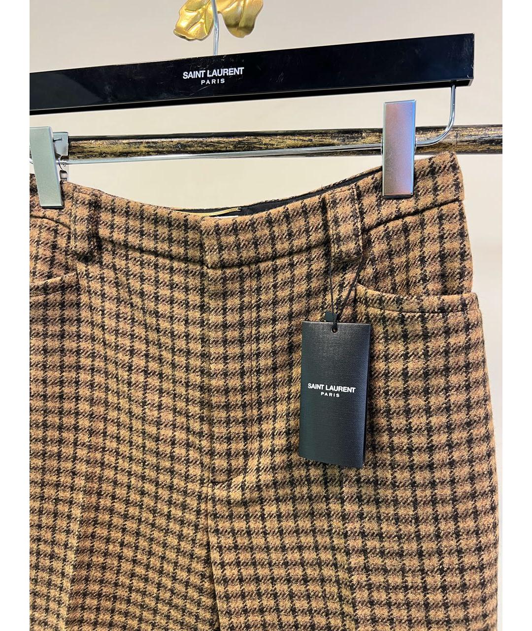 SAINT LAURENT Горчичные шерстяные шорты, фото 2