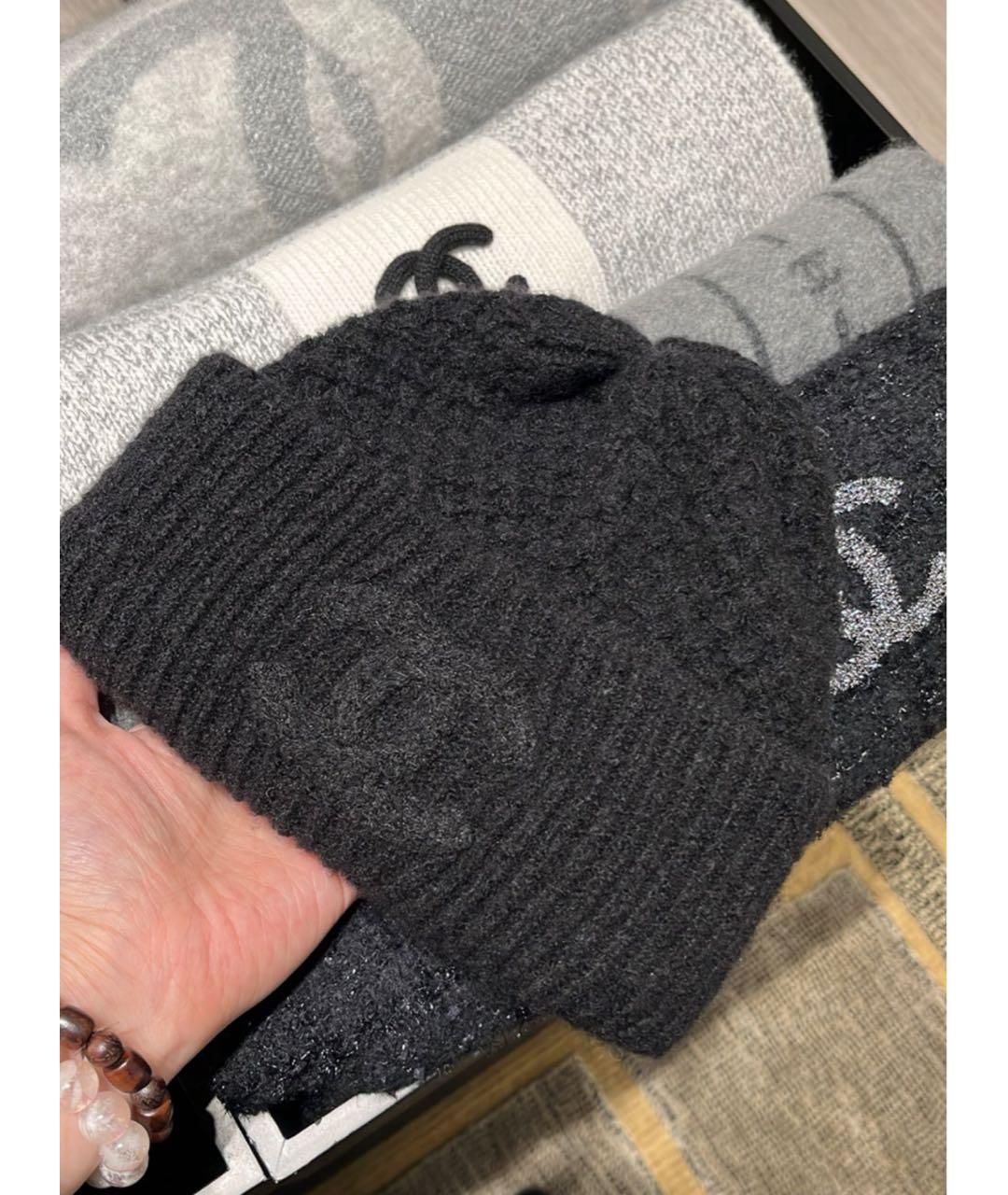 CHANEL Черная кашемировая шапка, фото 5