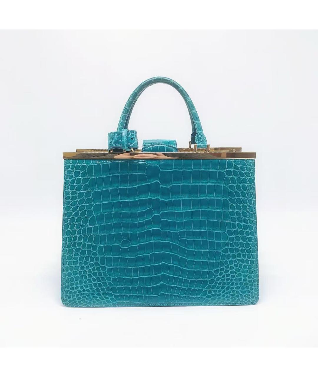 LOUIS VUITTON Зеленая сумка с короткими ручками из экзотической кожи, фото 3