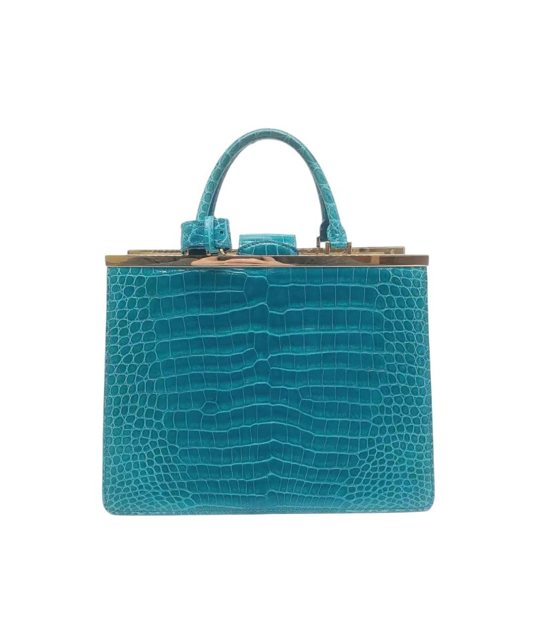 LOUIS VUITTON Зеленая сумка с короткими ручками из экзотической кожи, фото 1