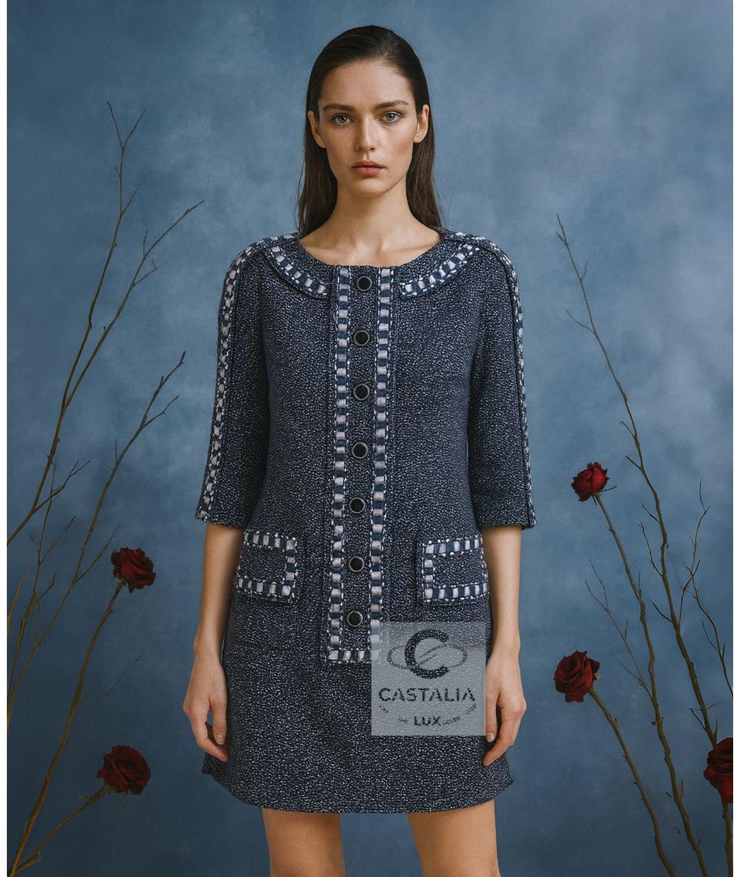 CHANEL Мульти твидовое коктейльное платье, фото 3