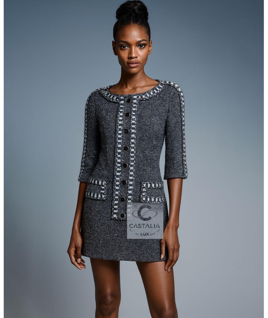 CHANEL Мульти твидовое коктейльное платье, фото 7