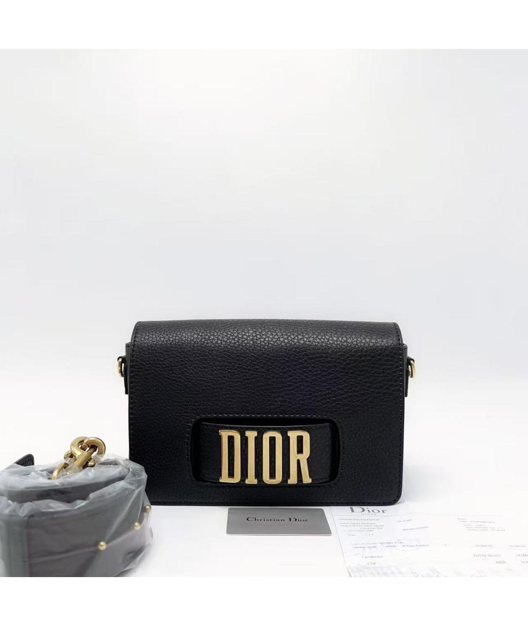 CHRISTIAN DIOR Черная кожаная сумка через плечо, фото 2