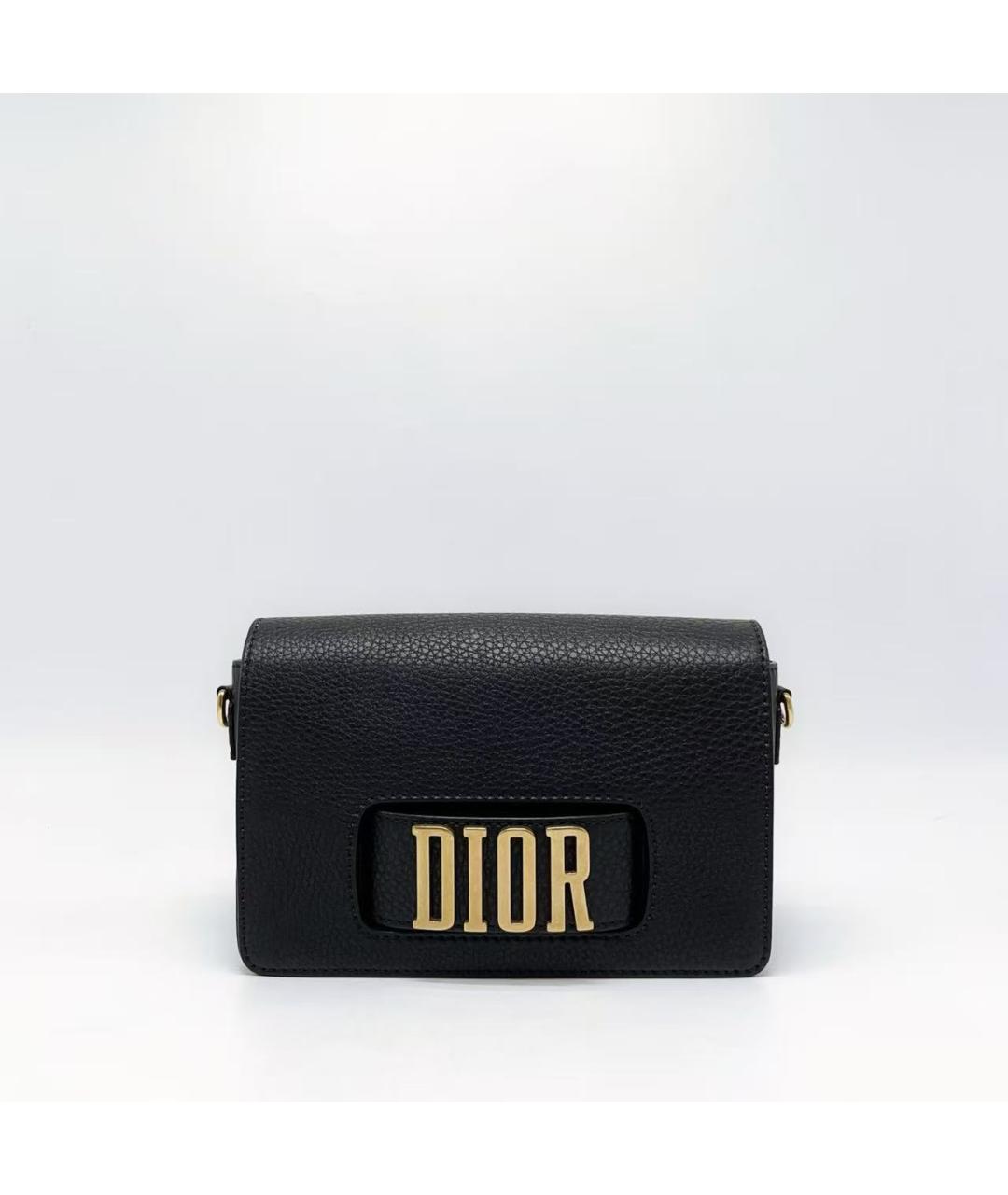CHRISTIAN DIOR Черная кожаная сумка через плечо, фото 3