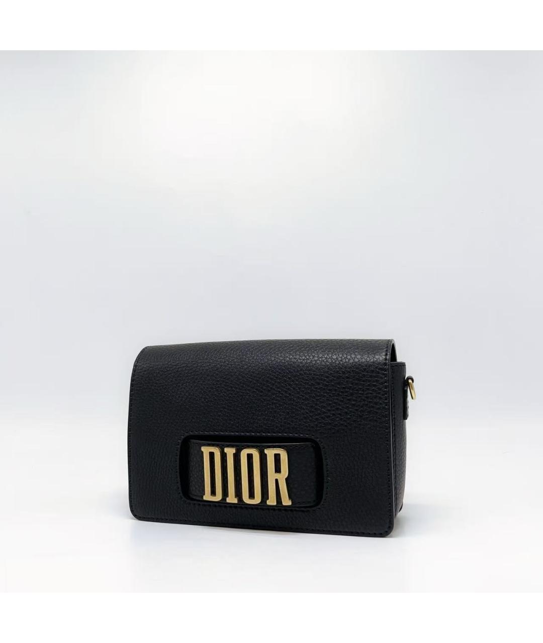 CHRISTIAN DIOR Черная кожаная сумка через плечо, фото 4