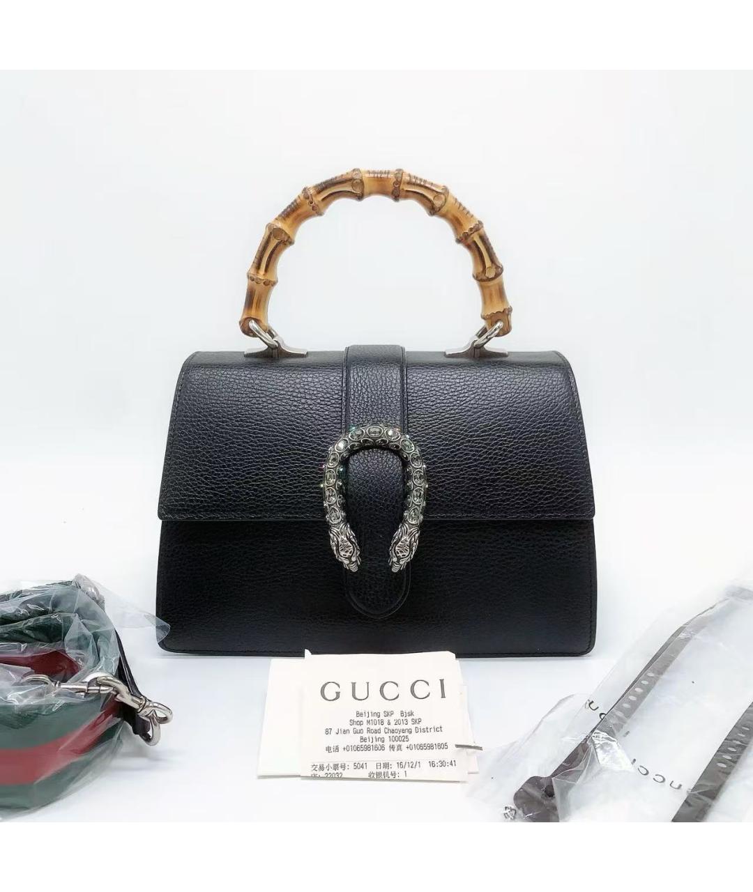 GUCCI Черная кожаная сумка через плечо, фото 3