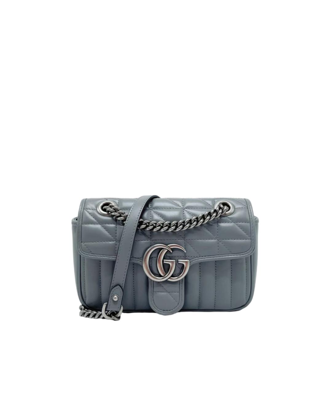 GUCCI Голубая кожаная сумка через плечо, фото 1