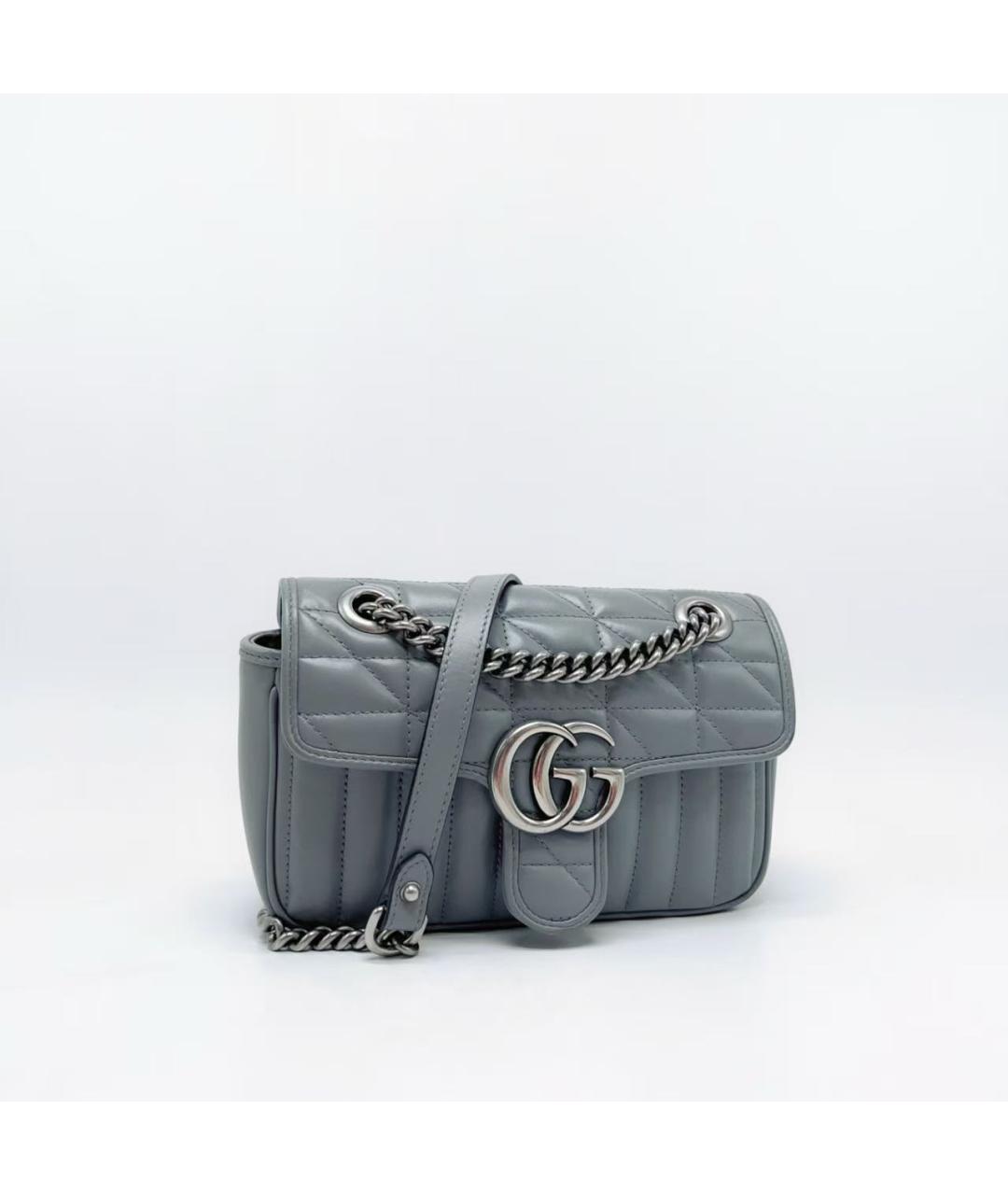 GUCCI Голубая кожаная сумка через плечо, фото 5