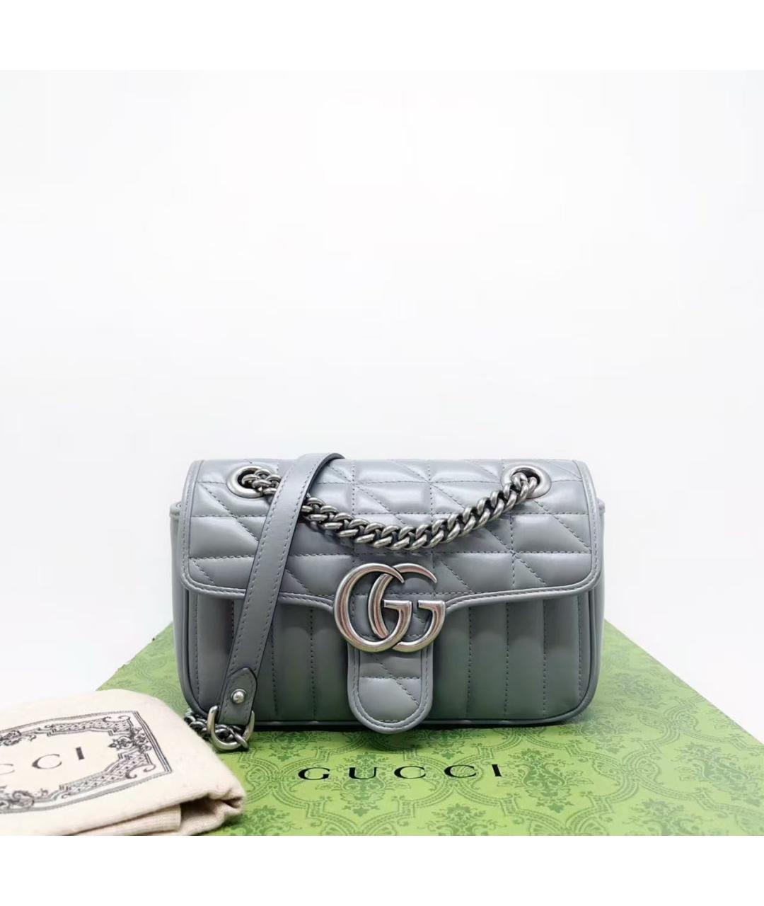 GUCCI Голубая кожаная сумка через плечо, фото 2