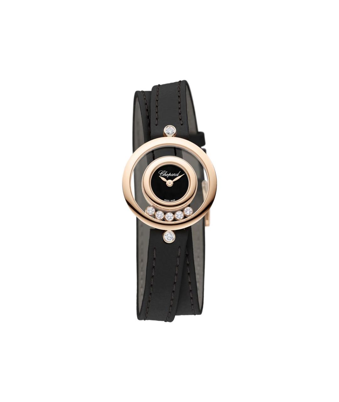 CHOPARD Черные часы из розового золота, фото 6