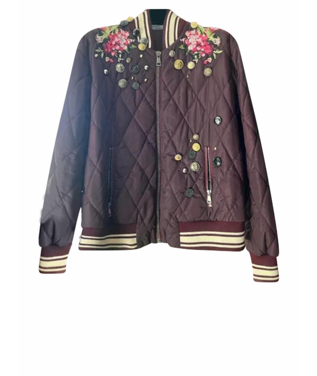 DOLCE&GABBANA Бордовая полиэстеровая куртка, фото 1