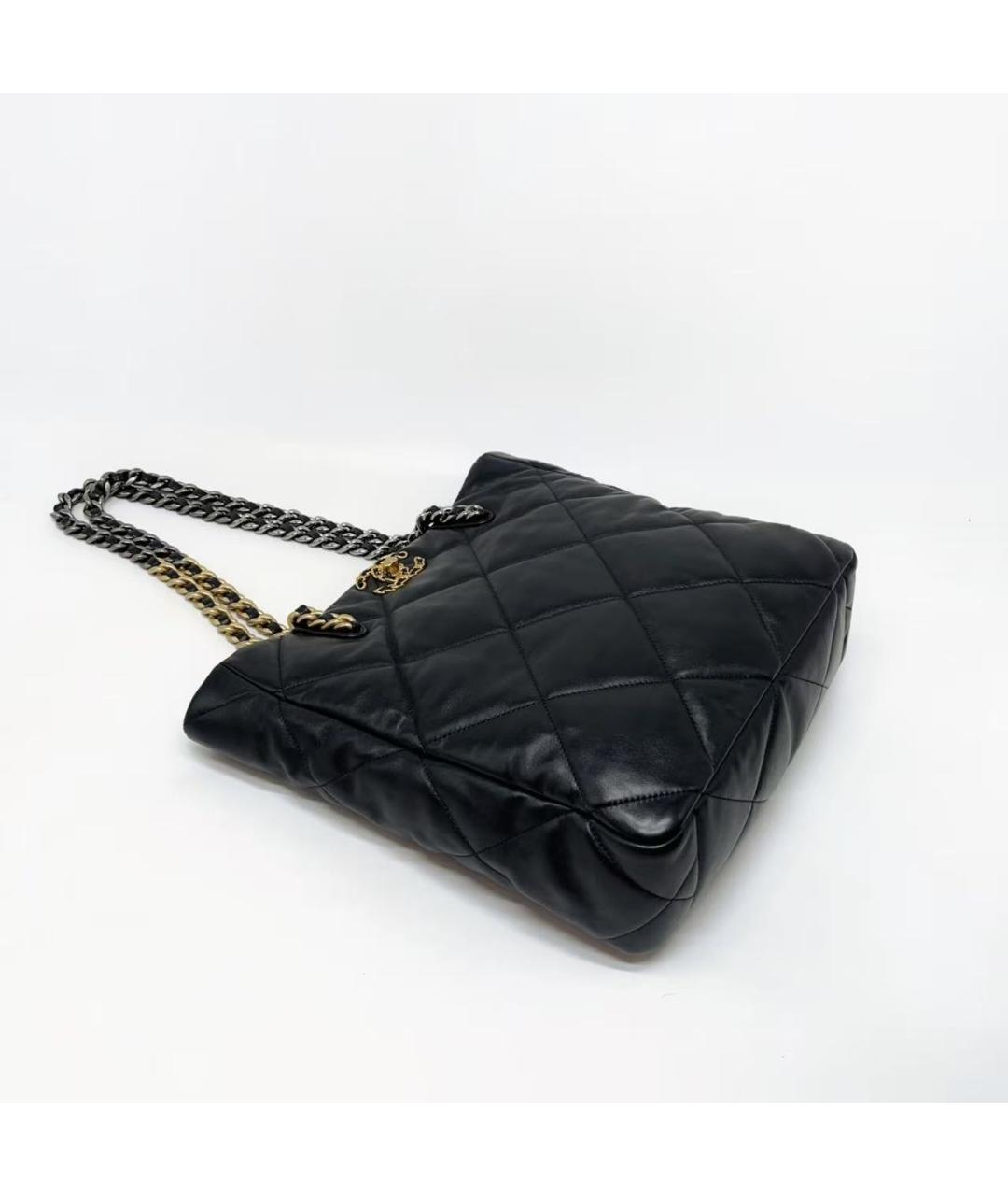 CHANEL Черная кожаная сумка тоут, фото 5