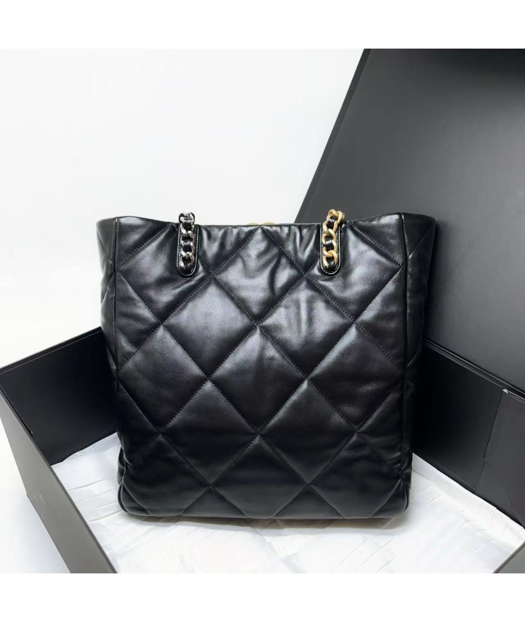 CHANEL Черная кожаная сумка тоут, фото 4
