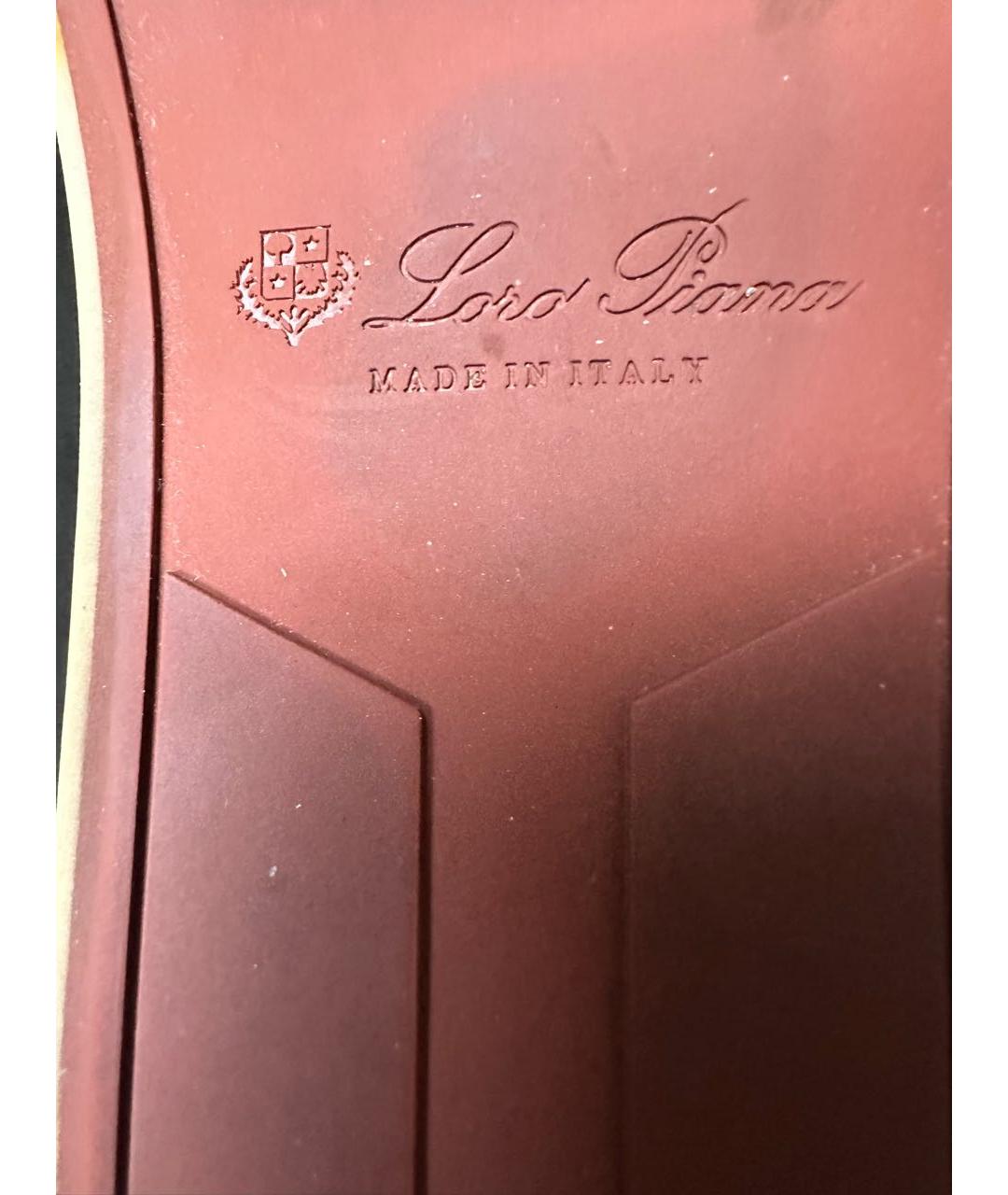 LORO PIANA Синие текстильные лоферы, фото 6