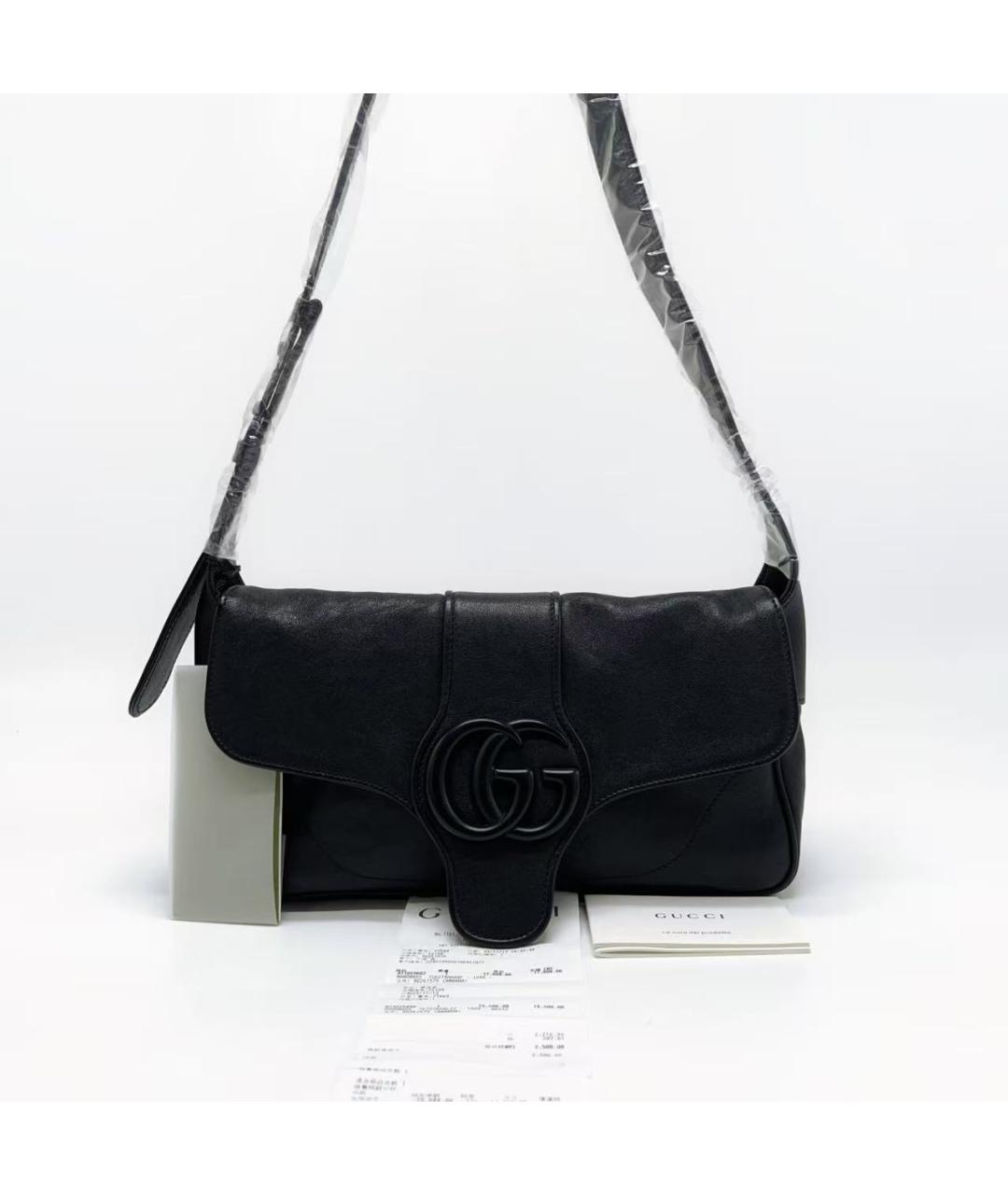 GUCCI Черная кожаная сумка через плечо, фото 3