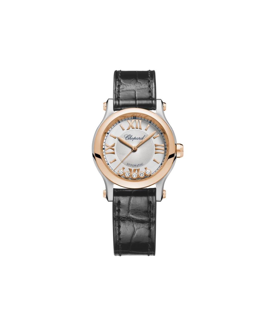 CHOPARD Черные часы из розового золота, фото 6