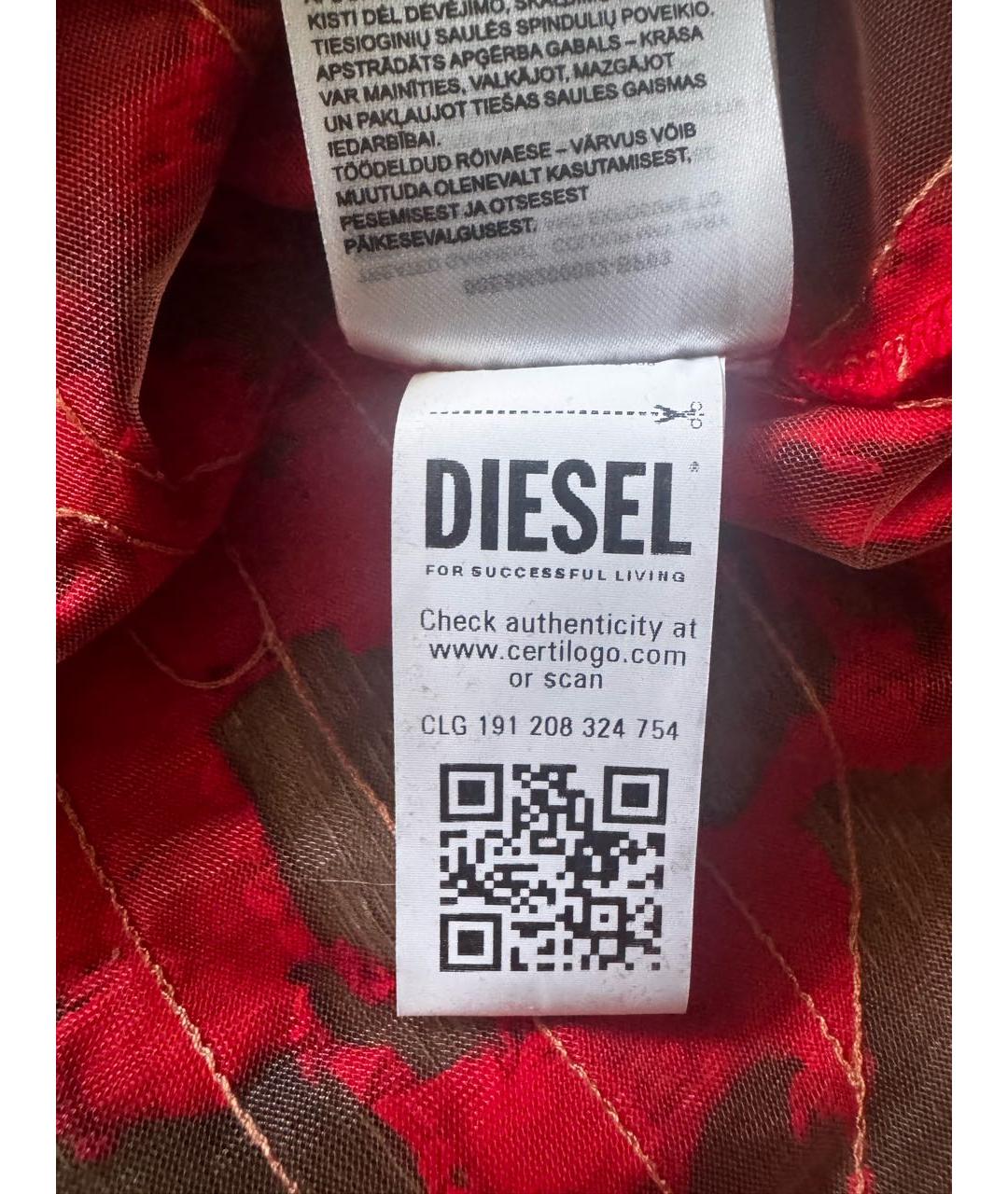 DIESEL Красное хлопковое вечернее платье, фото 6