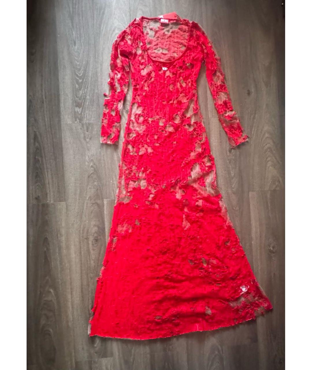 DIESEL Красное хлопковое вечернее платье, фото 7