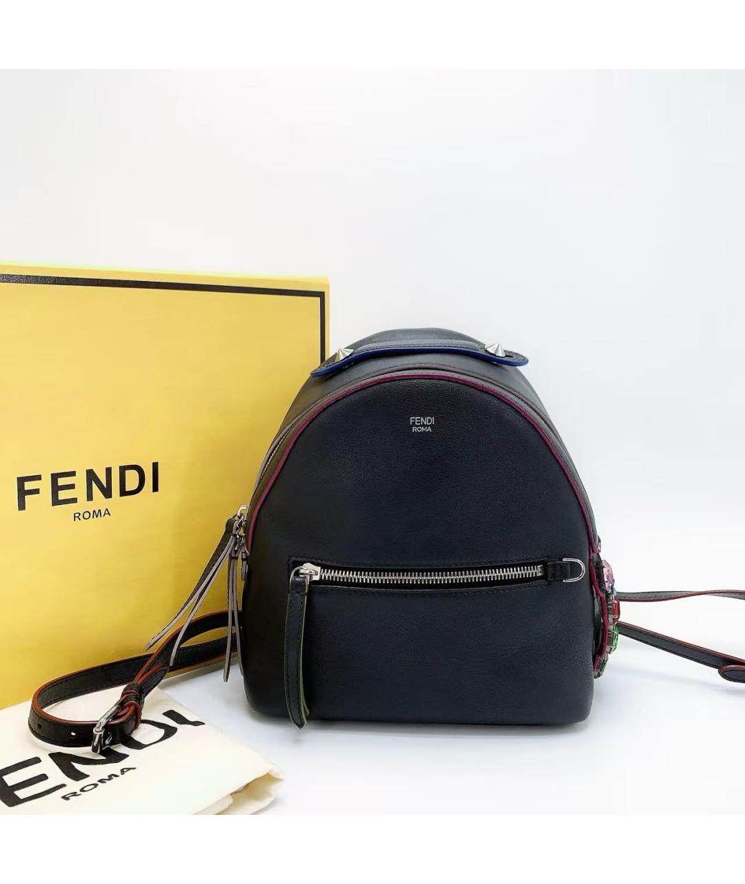 FENDI Черный кожаный рюкзак, фото 2