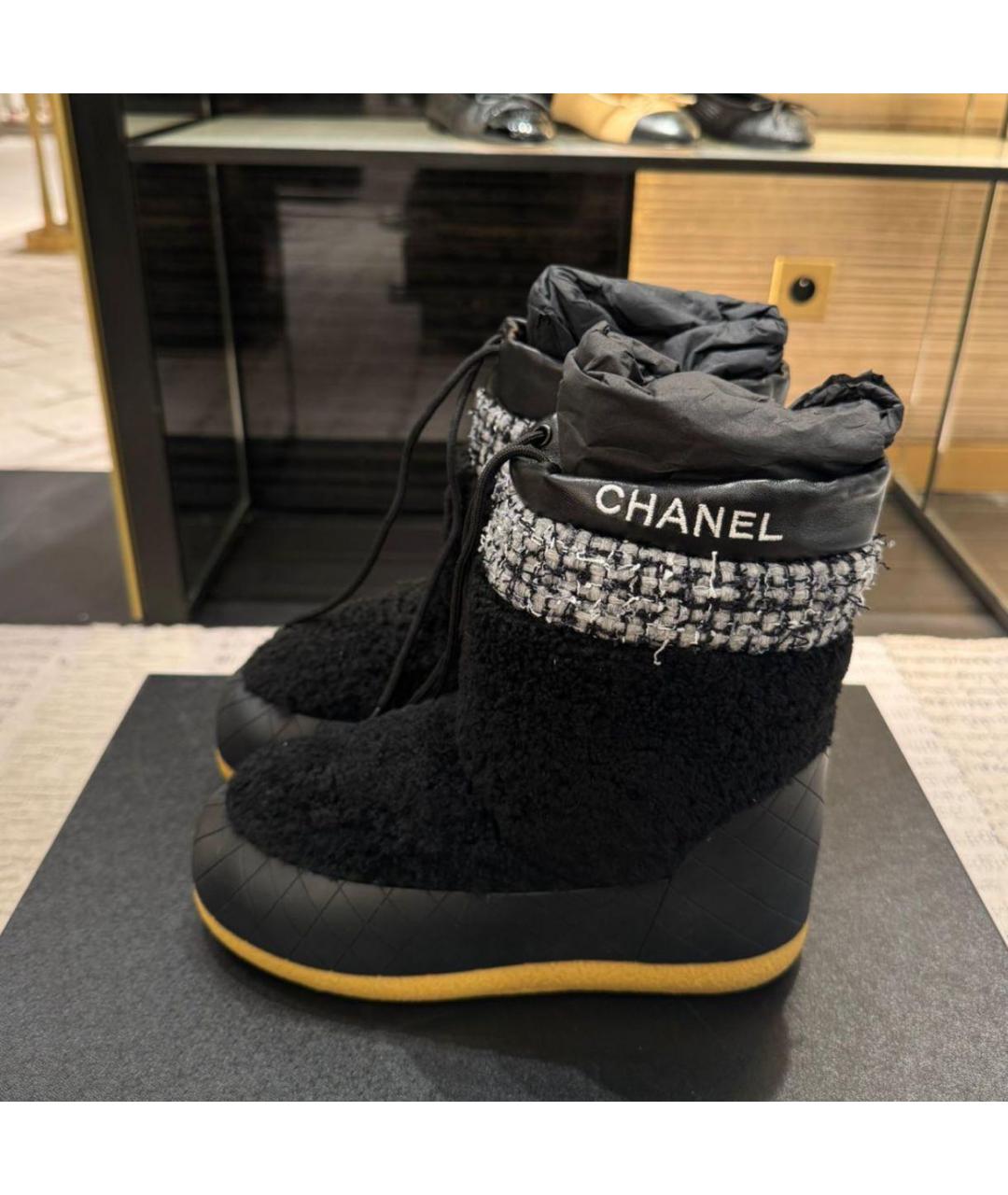 CHANEL Черные кожаные ботинки, фото 5