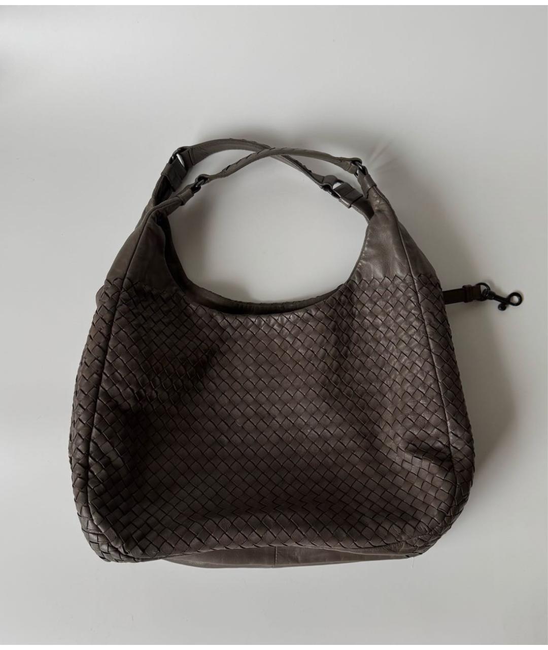 BOTTEGA VENETA Бежевая кожаная сумка с короткими ручками, фото 3