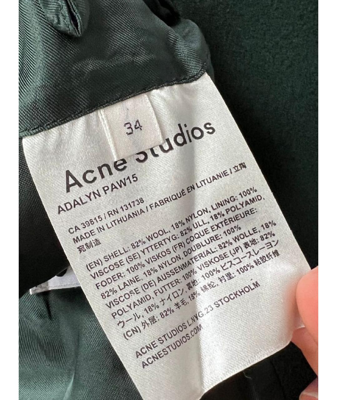 ACNE STUDIOS Зеленые вискозное пальто, фото 5